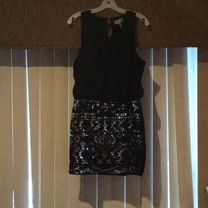 Fancy pretty dress black w Silver sparkling design